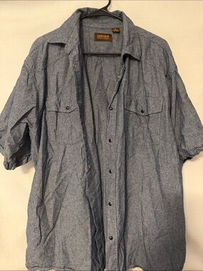 Lincoln Short-Sleeve Chambray Shirt - Blue